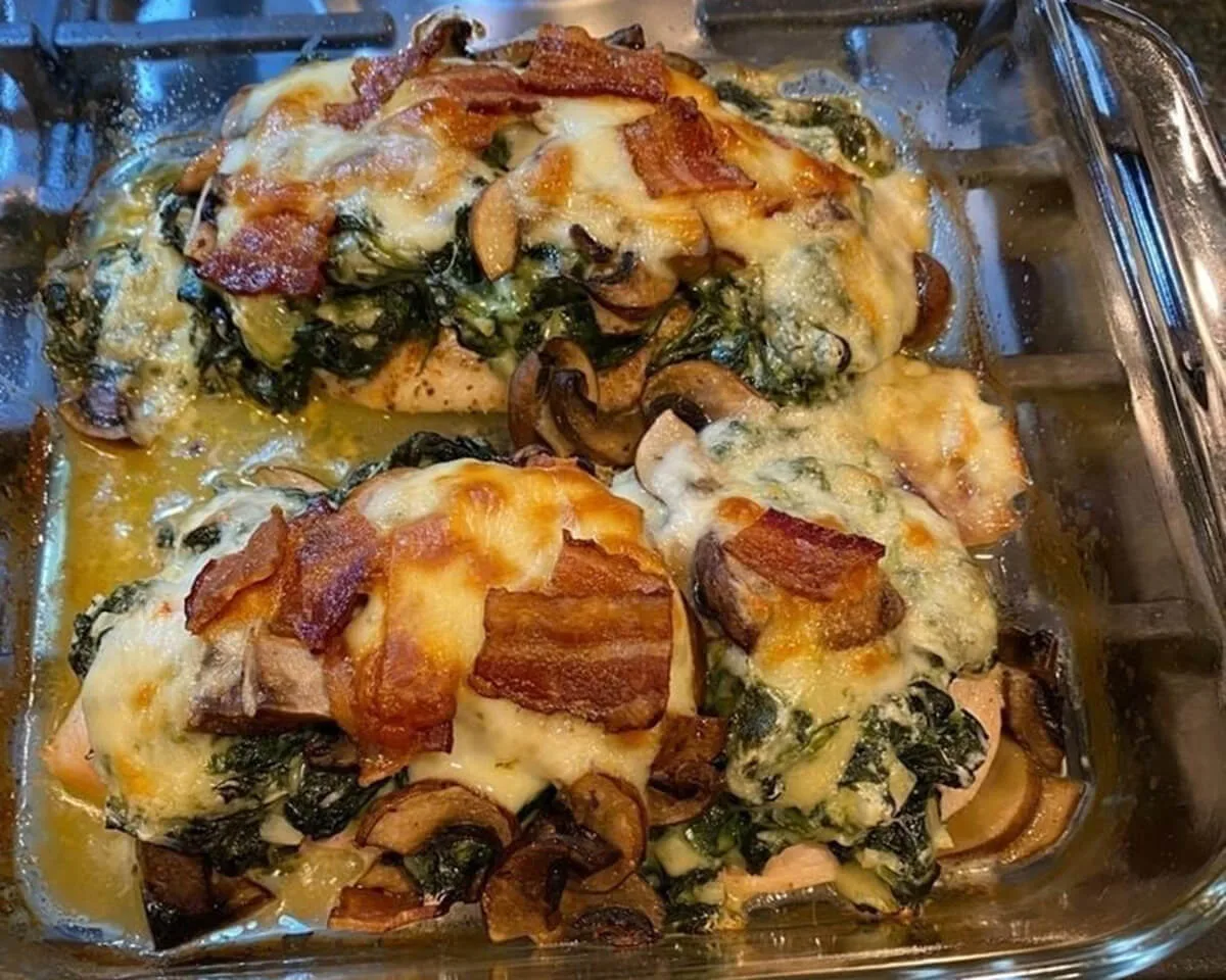 Bacon and Spinach Smothered Chicken