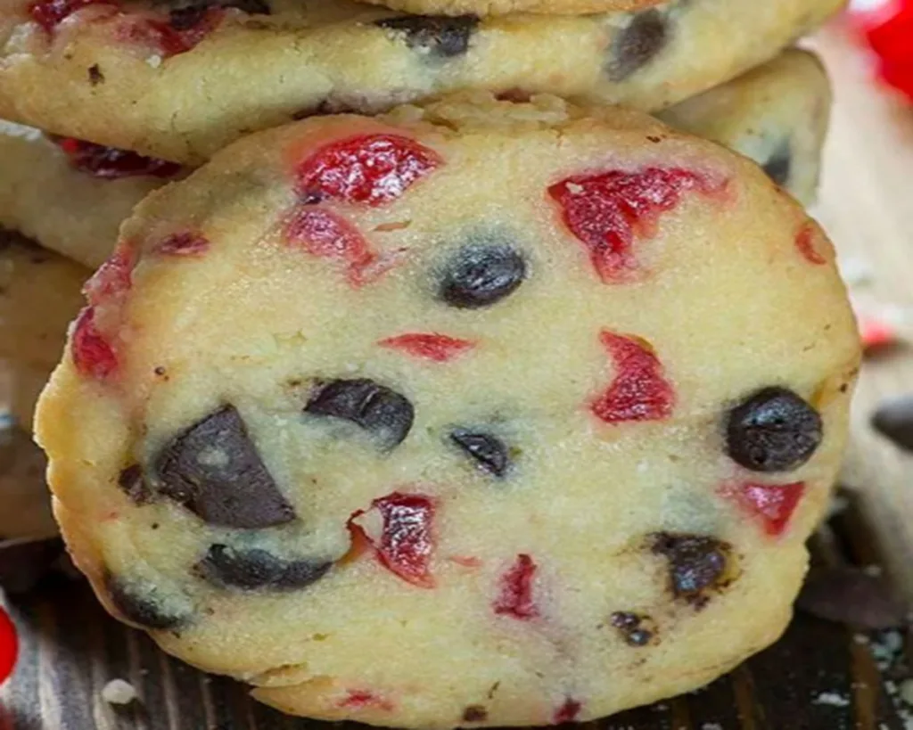 Christmas Maraschino Cherry Shortbread Cookies