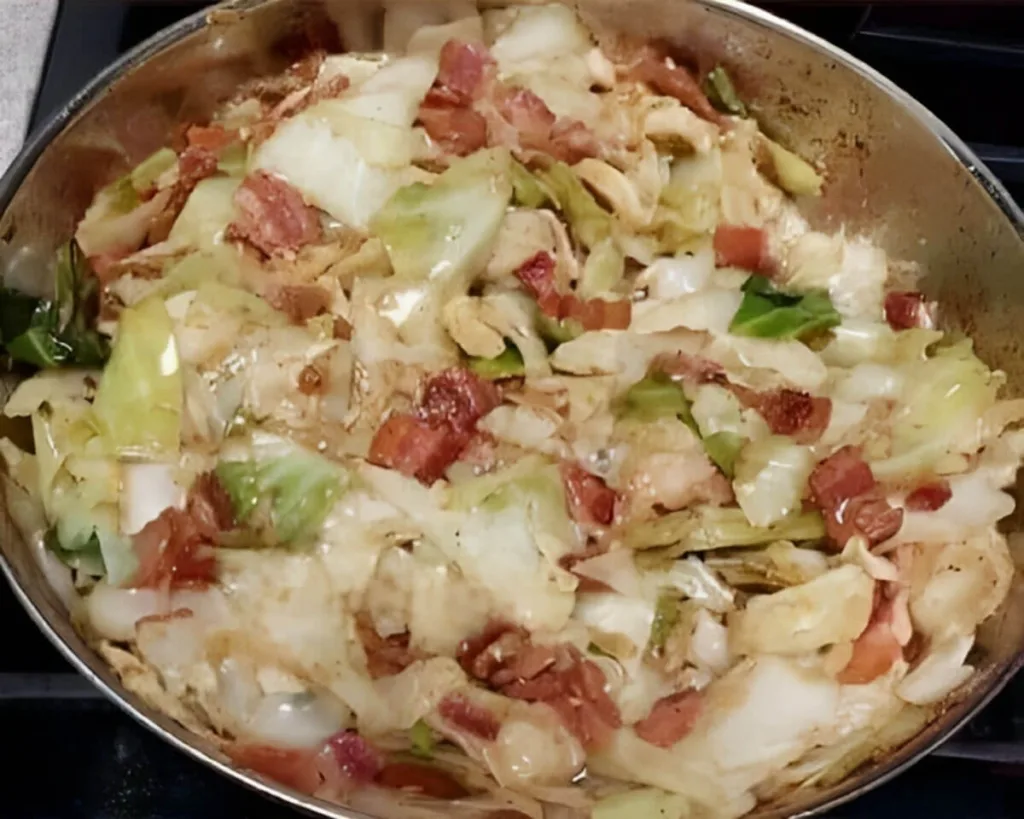 Fried Cabbage with Bacon and Onion