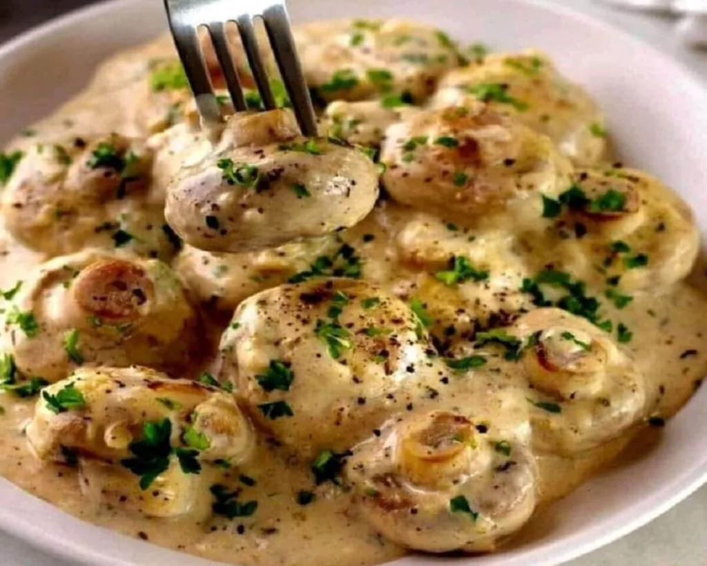 Garlic Mushrooms in Parmesan Cheese