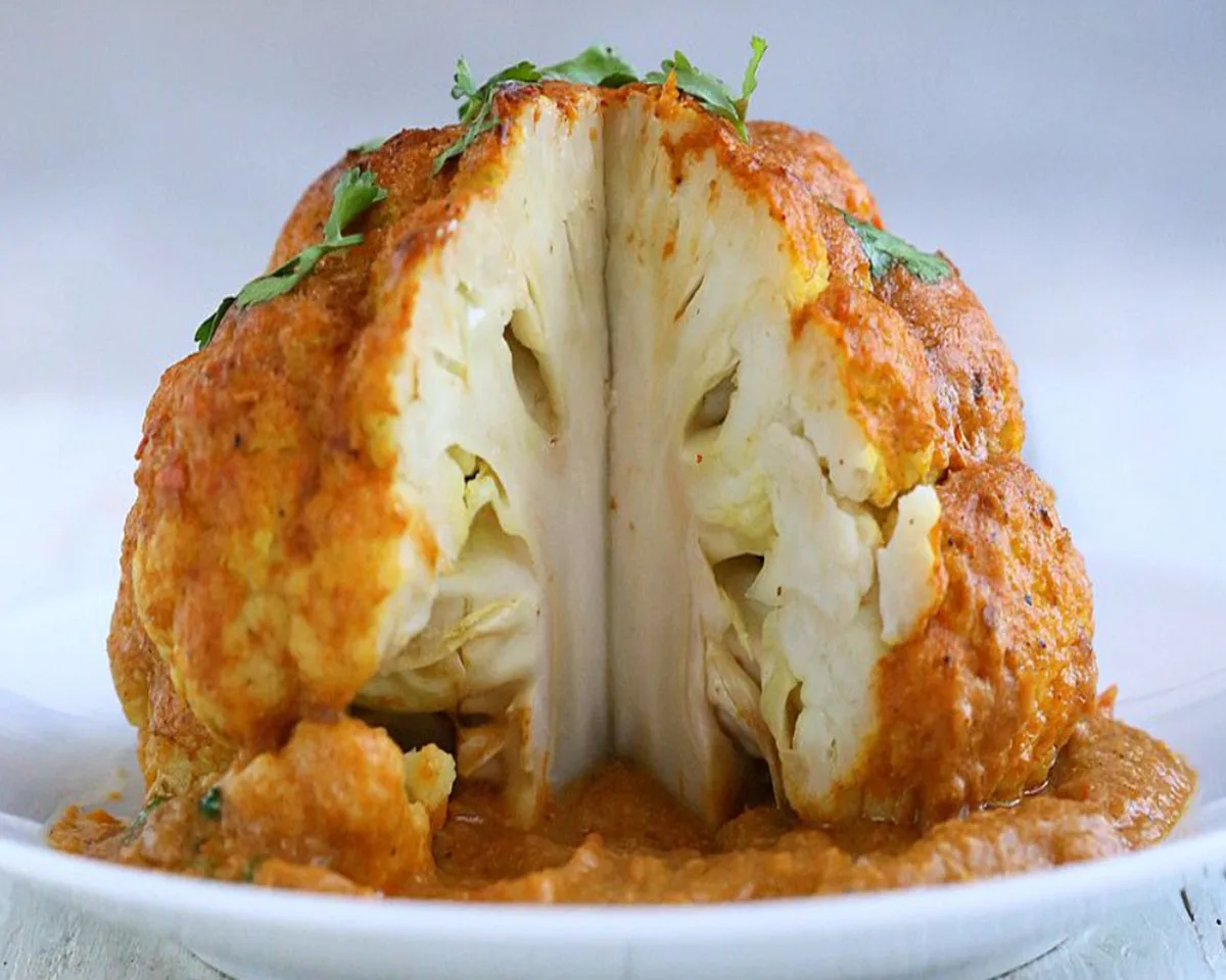 Gobi Musallam - Whole Roasted Cauliflower with Creamy Makhani Sauce