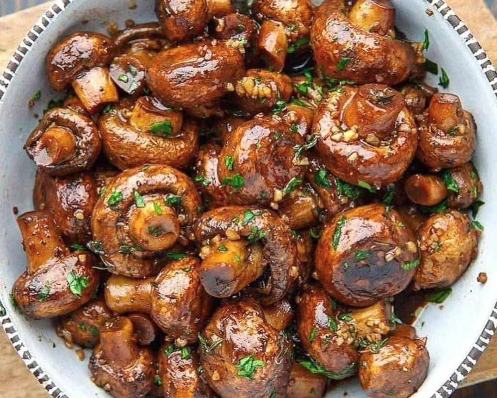 Roasted Mushrooms in Balsamic Garlic Soy Glaze