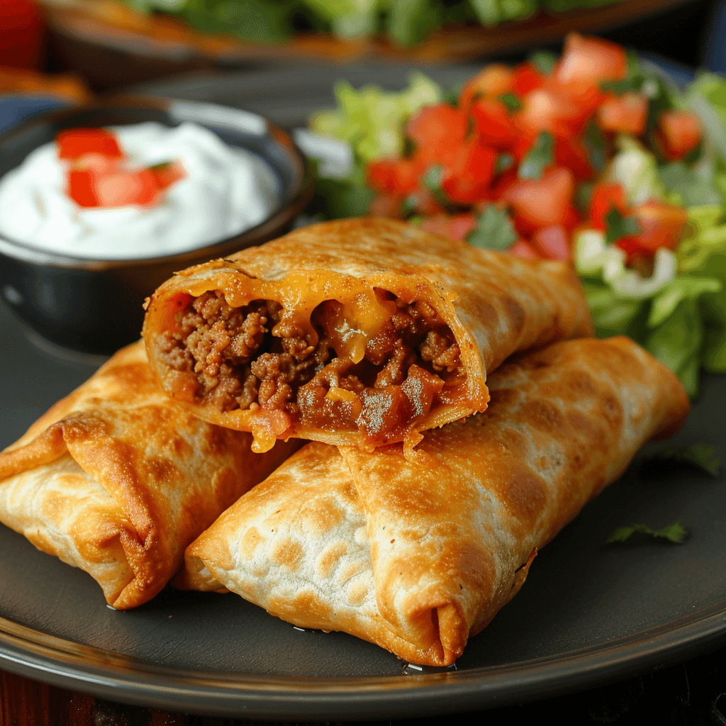 Beef and Cheese Chimichangas