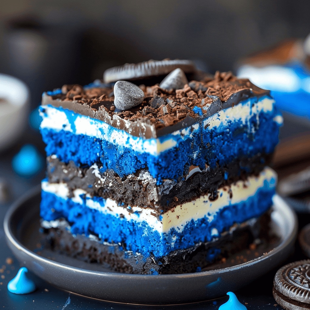 Blue Velvet Oreo Brownies