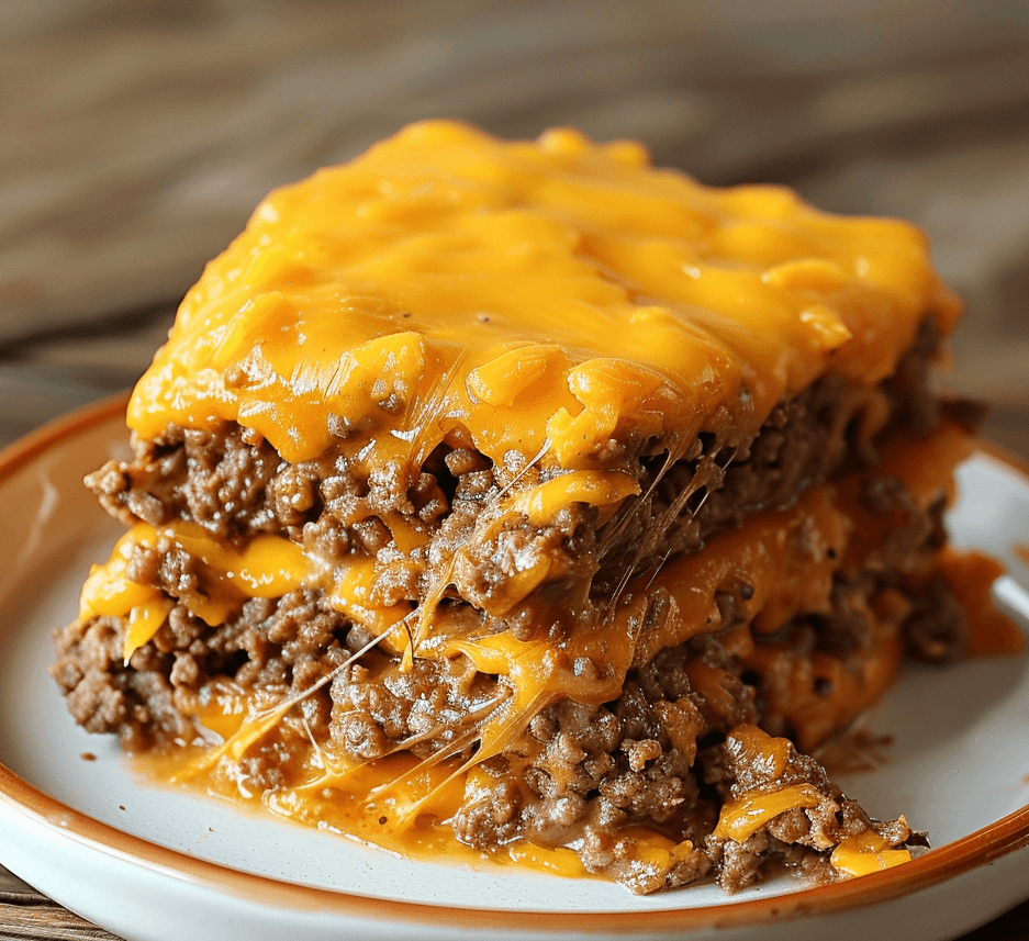 Cheesy Beef Cake with a Twist