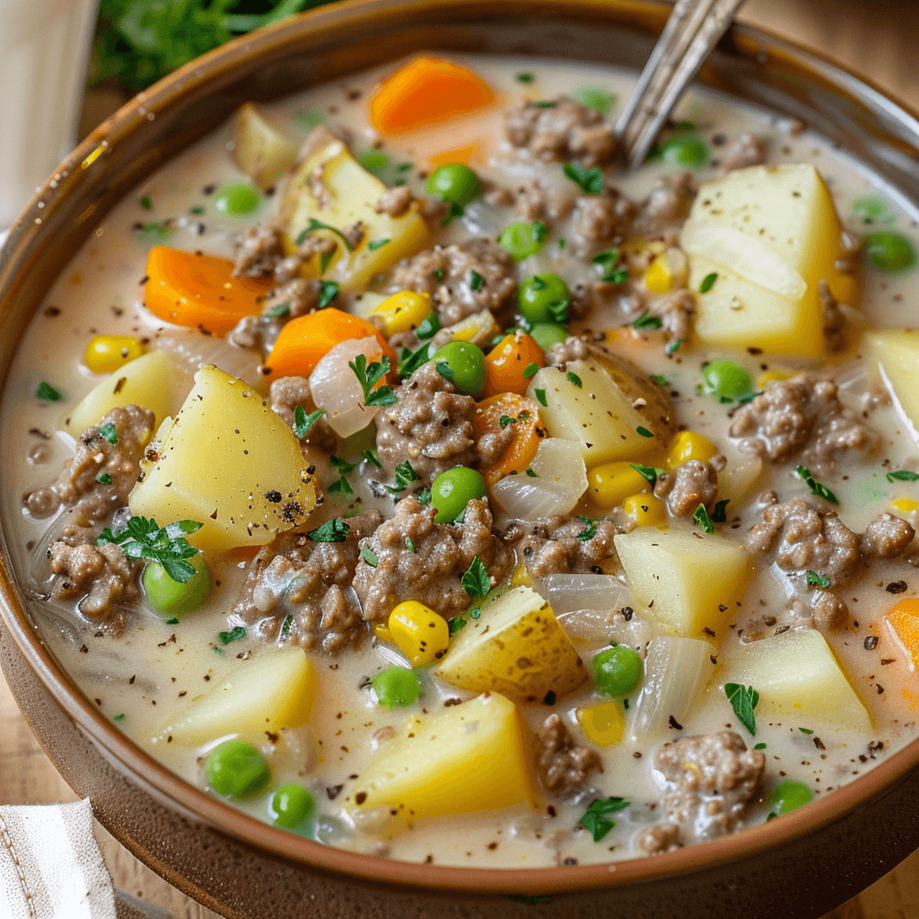 Creamy Potato & Hamburger Soup